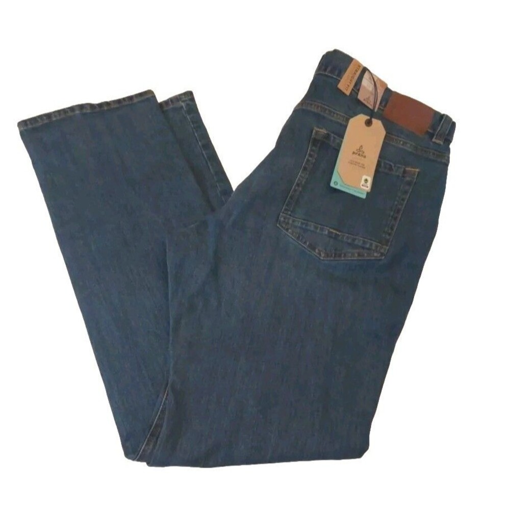 Prana straight fit Jeans Coupe Droite 40 X 36 Organic Cotton Stretch Denim NWT